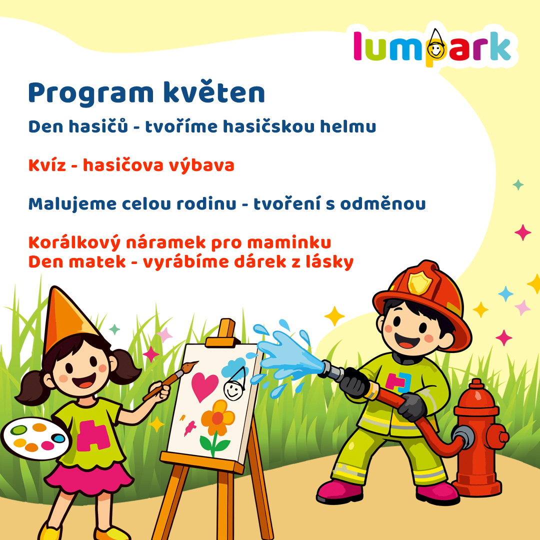Květnová jízda v Lumparku: Hasiči, tvoření a oslava maminek!